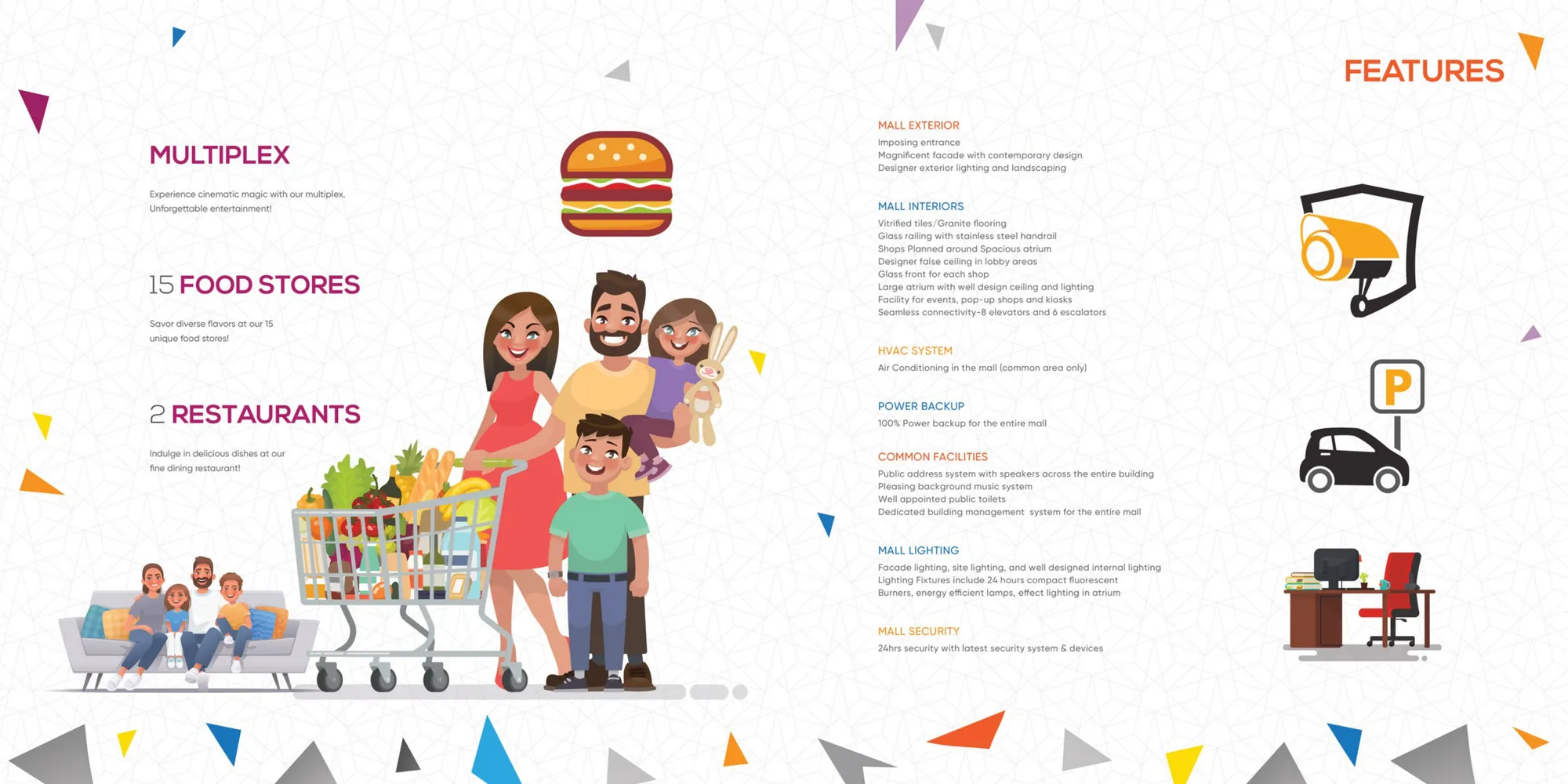 Palladium Mall brochure - Mall features: multiplex, food stores and restaurants